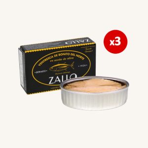Zallo White tuna belly (Ventresca de Bonito del Borte), in olive oil, from Cantabrian Sea, can 112g x3