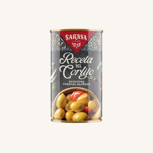 Sarasa Green verdial olives with Andalusian seasoning La Receta del Cortijo, medium can 185g drained